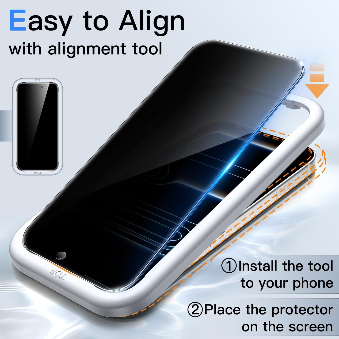 JETech Privacy Screen Protector for iPhone 17 Pro Max, 2-Pack