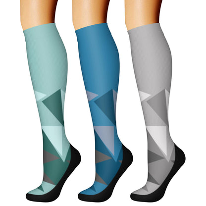 CHARMKING Compression Socks for Women & Men Circulation (3 Pairs) 15-20 mmHg is Best Support for Athletic Running Cycling