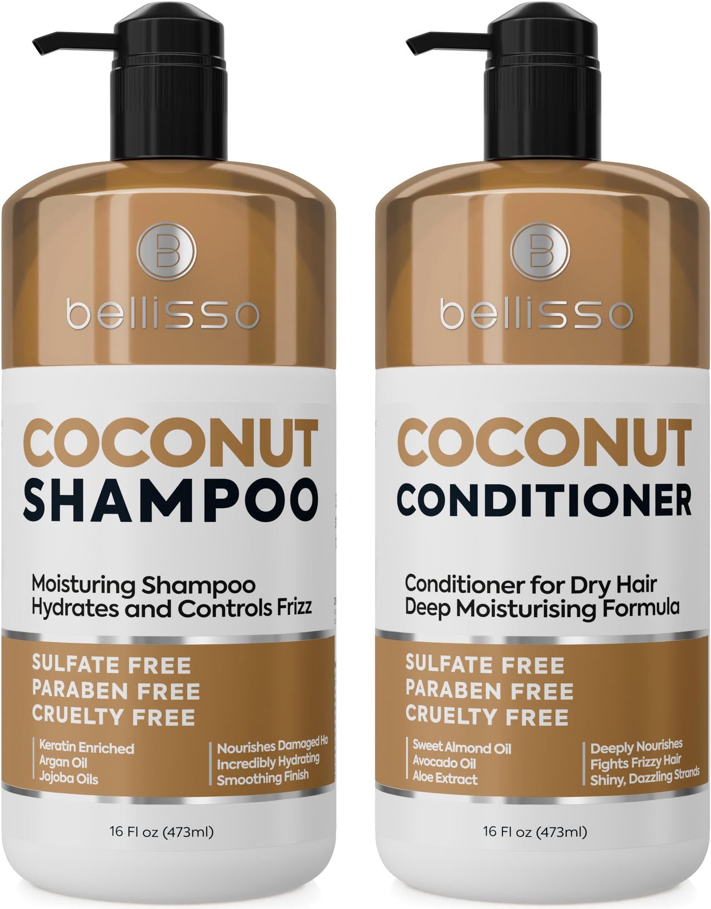 Caffeine Shampoo and Conditioner Set - Volumizing Products for Women and Men - Thickening, Volume Boosting Formula for Thinning and Fine Hair - Sulfate Free, No Parabens - Hydrating, Salon Grade