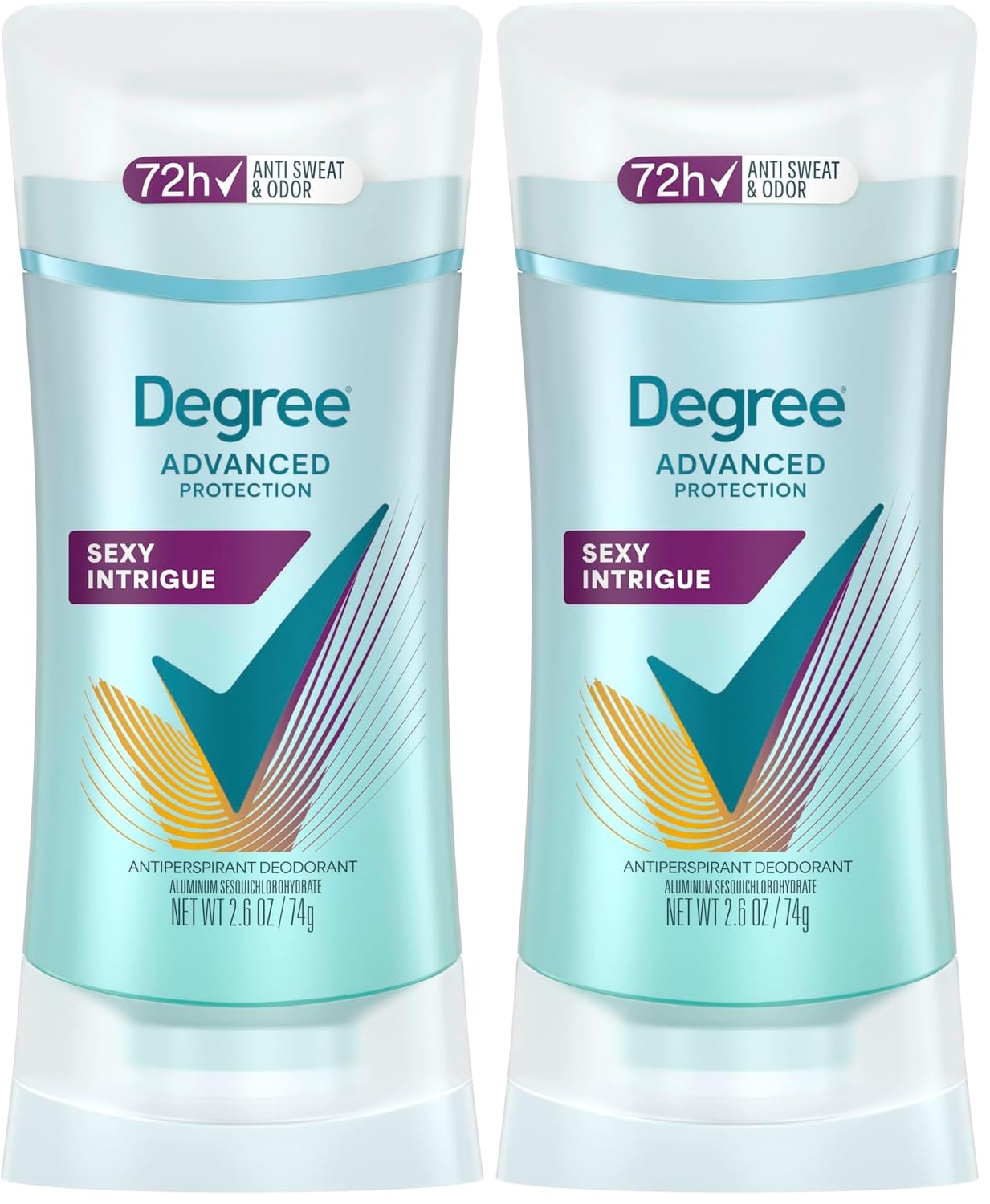Degree Antiperspirant Deodorant Sexy Intrigue 72-Hour Sweat & Odor Protection Antiperspirant Deodorant For Women with Body Heat Activated Technology 2.6 oz (Pack of 2)