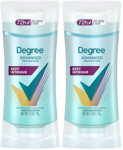 Degree Antiperspirant Deodorant Sexy Intrigue 72-Hour Sweat & Odor Protection Antiperspirant Deodorant For Women with Body Heat Activated Technology 2.6 oz (Pack of 2)