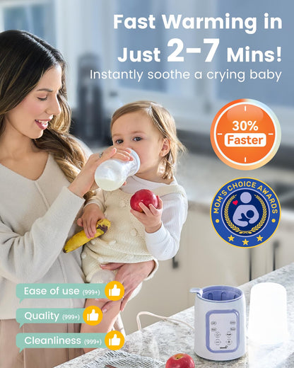 Grownsy 8-in-1 OG Fast Bottle Warmer with Timer, Gray