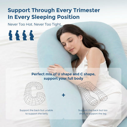 Momcozy Pregnancy Pillow for Sleeping - U Shaped Full Body Maternity Pillow