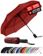 Windproof Travel Umbrella - Compact & Withstands Winds up to 100MPH, Strongest Premium Auto Folding Umbrella for Rain and Sun - Durable, Light & Portable for Women & Men, Fits Backpack & Cars