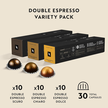 Nespresso Capsules Vertuo, Variety Pack, Medium and Dark Roast Coffee, 30 Count Coffee Pods, Brews 7.8 oz.