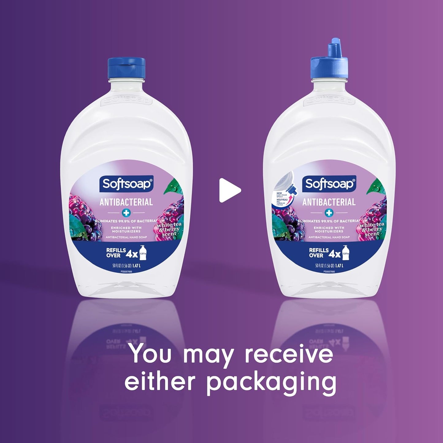 Softsoap Antibacterial Liquid Hand Soap, White Tea & Berry Scent, 50 fl oz