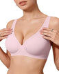 OEAK Womens Jelly Bras Wireless Deep V Bralette Comfy Push Up Tshirt Bras