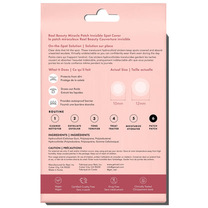 Rael Miracle Invisible Spot Cover Hydrocolloid Acne Pimple Patches (96 Ct)