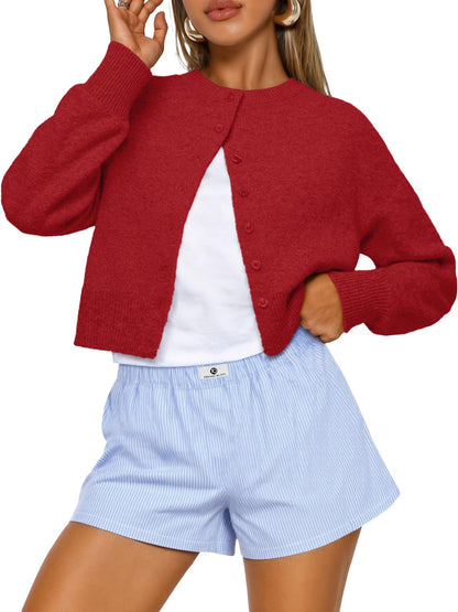 Trendy Queen Cropped Cardigan Sweaters for Women Fall Fashion Clothes 2026