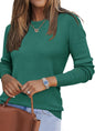 Arach&Cloz Women's Wool Blend Classic Crew Neck Casual Fall Sweaters