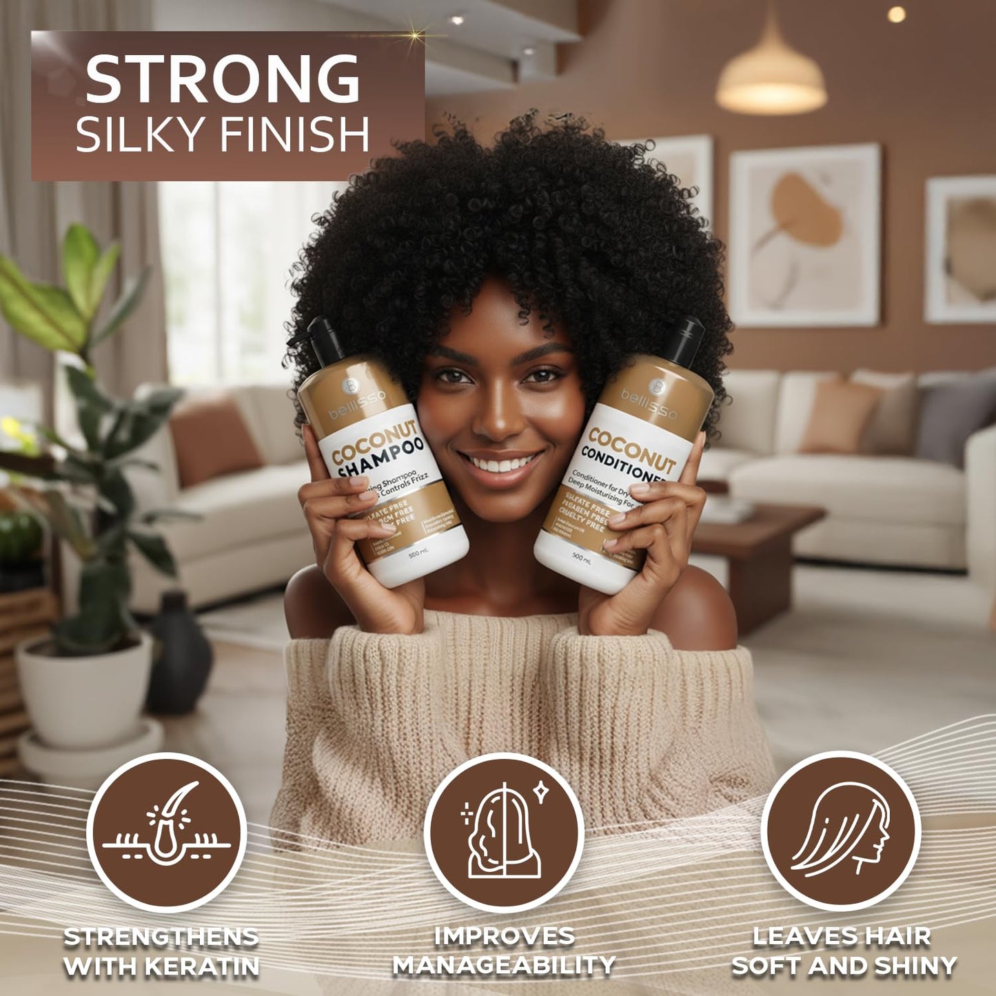 Caffeine Shampoo and Conditioner Set - Volumizing Products for Women and Men - Thickening, Volume Boosting Formula for Thinning and Fine Hair - Sulfate Free, No Parabens - Hydrating, Salon Grade