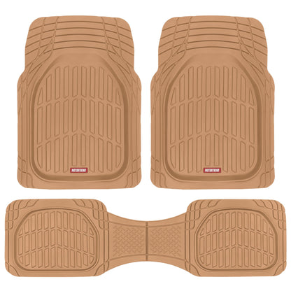Motor Trend -2 Piece Front Car Floor Mats- Black FlexTough Contour Liners-Deep Dish Heavy Duty Rubber Floor Mats for Car SUV Truck & Van-All Weather Protection, Universal Trim to Fit
