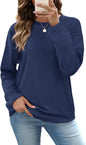 RUMIA Women's Crew Neck Sweatshirt Long Sleeve Tops for Women Fall Clothes