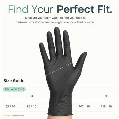 BEASTEK Black Nitrile Exam Gloves, 4 Mil, Powder-Free Food Prep Disposable