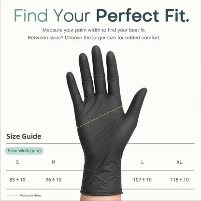 BEASTEK Black Nitrile Exam Gloves, 4 Mil, Powder-Free Food Prep Disposable