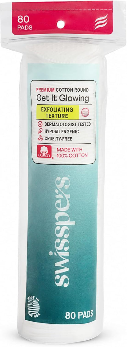 Swisspers Premium Cotton Rounds, Dual-Sided, 100 Count (Pack of 3)