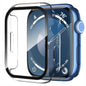 Smiling 2 Pack Case Compatible with Apple Watch SE 3 (2025)/ SE 2/ SE/Series 6/5/4 40mm with Tempered Glass Screen Protector, Hard PC Case Overall Protective Cover- 1 Blue+ 1 Transparent