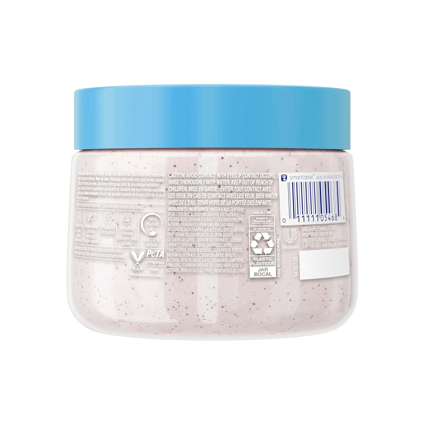 Dove Scrub Macadamia Rice Milk Body Scrub Exfoliates and Deeply 15 oz