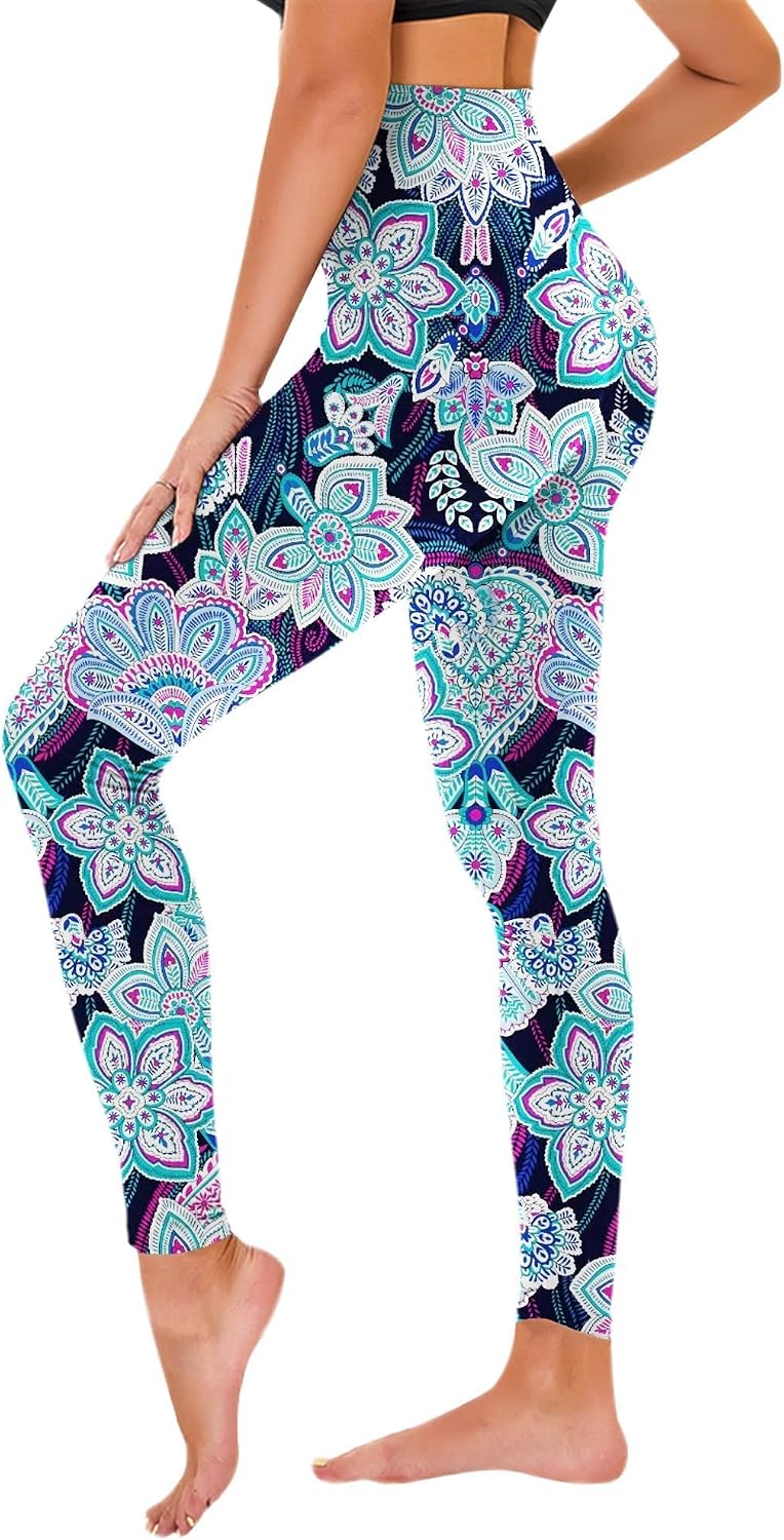 TNNZEET High Waisted Leggings for Women - No See Through Tummy Control Cycling Workout Yoga Pants with Pockets Reg & Plus