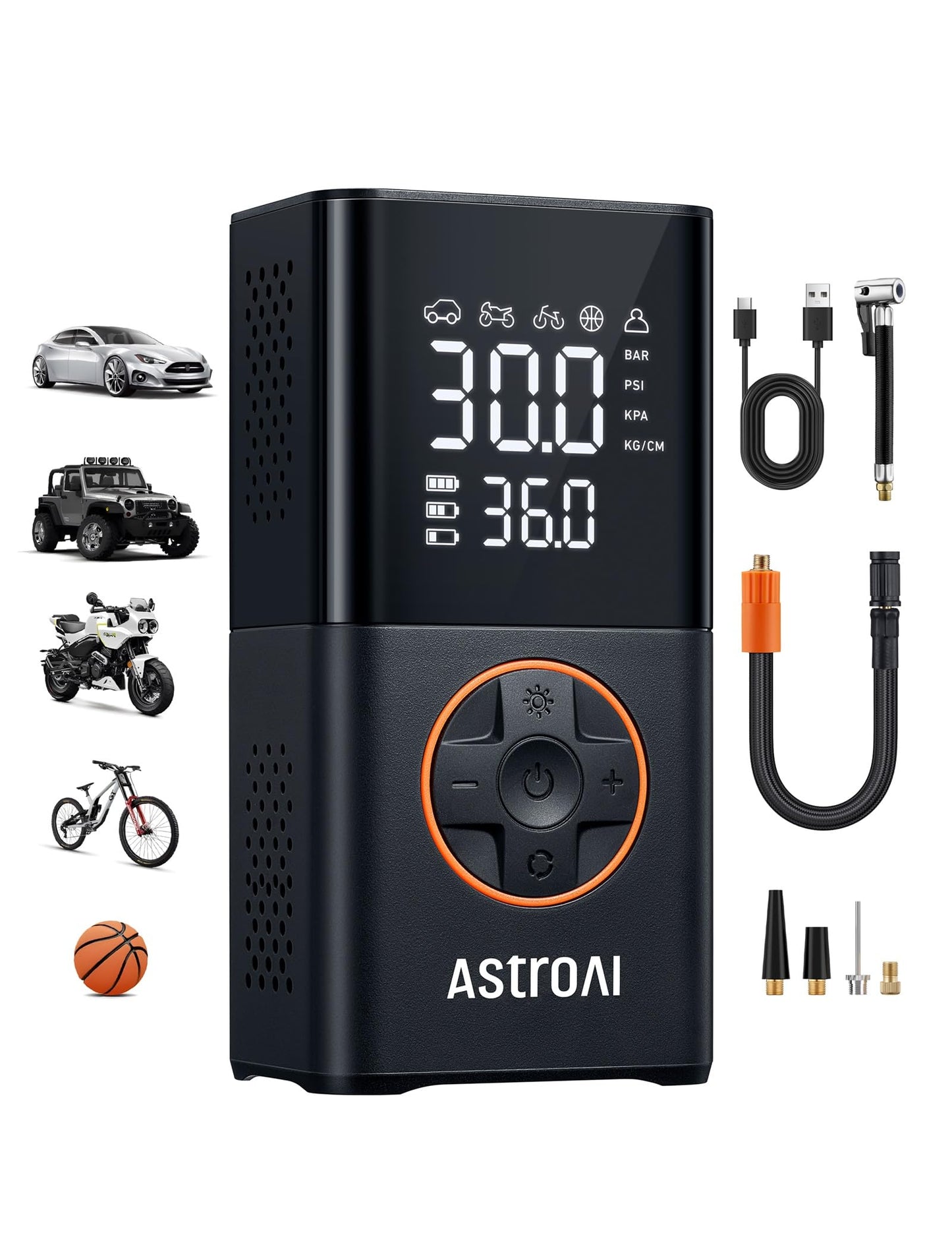 AstroAI L7 Tire Inflator Portable Air Compressor,150 PSI Cordless Bike Pump