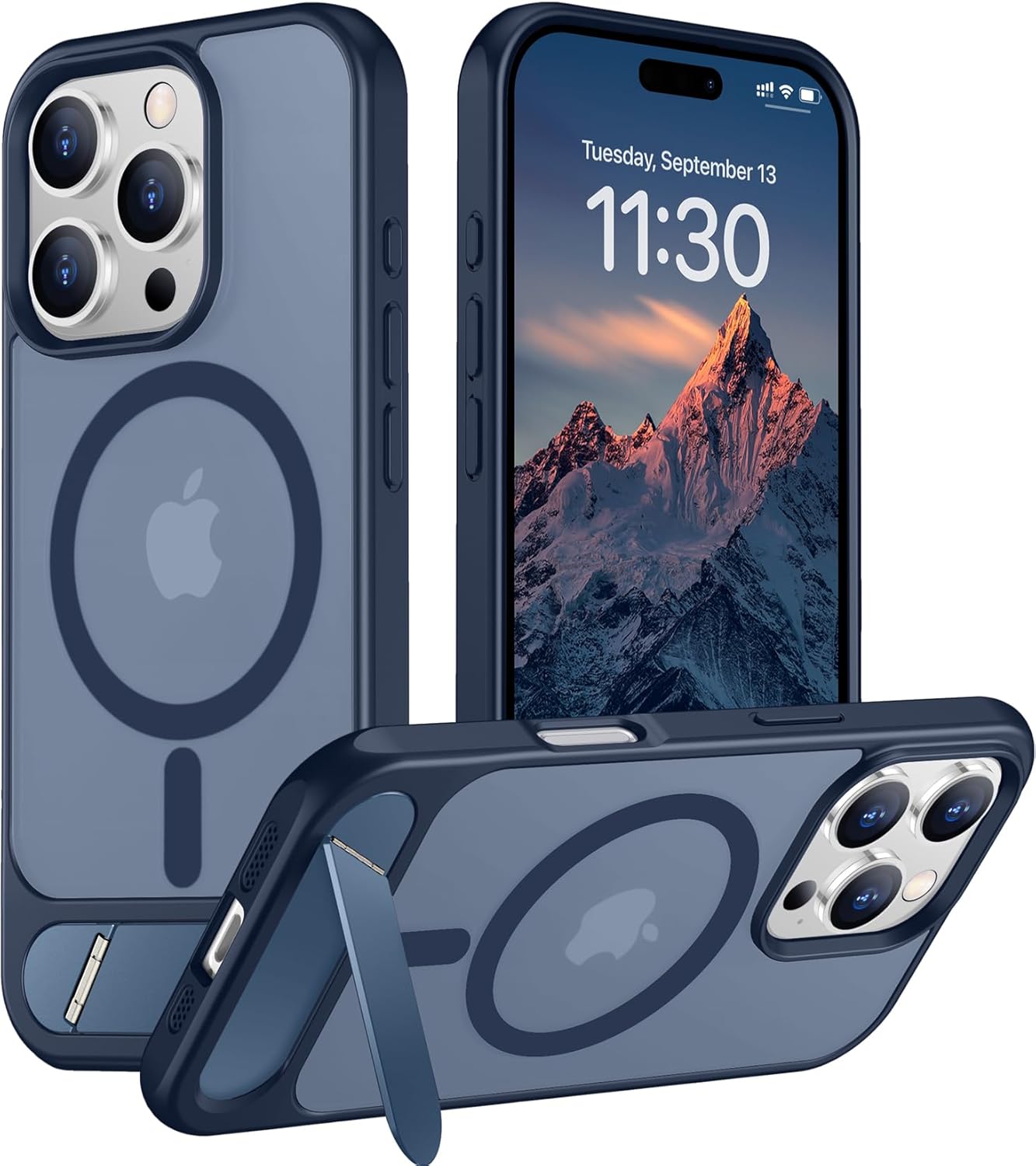 Magnetic Compatible with iPhone 14 Pro Max Case, [Built-in Invisible Kickstand][Compatible with MagSafe] [Military Grade Shockproof] Slim Translucent Matte Phone Case for iPhone 14 Pro Max 6.7"