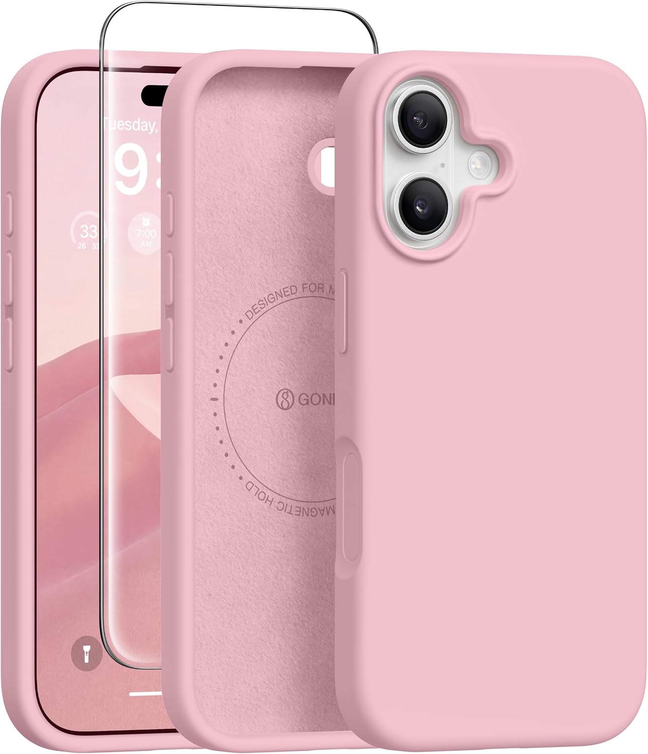 GONEZ Magnetic for iPhone 17 Pro Max Case, Silicone Cover Stone