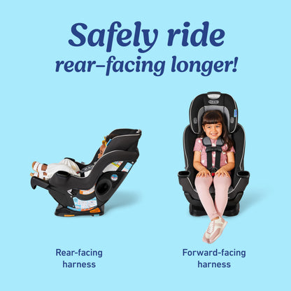 Graco Extend2Fit Convertible Car Seat, Rear and Forward Facing Car Seat with Adjustable Extension Panel for Extra Legroom, Great Gift for Baby Shower or Baby Registry, Redmond