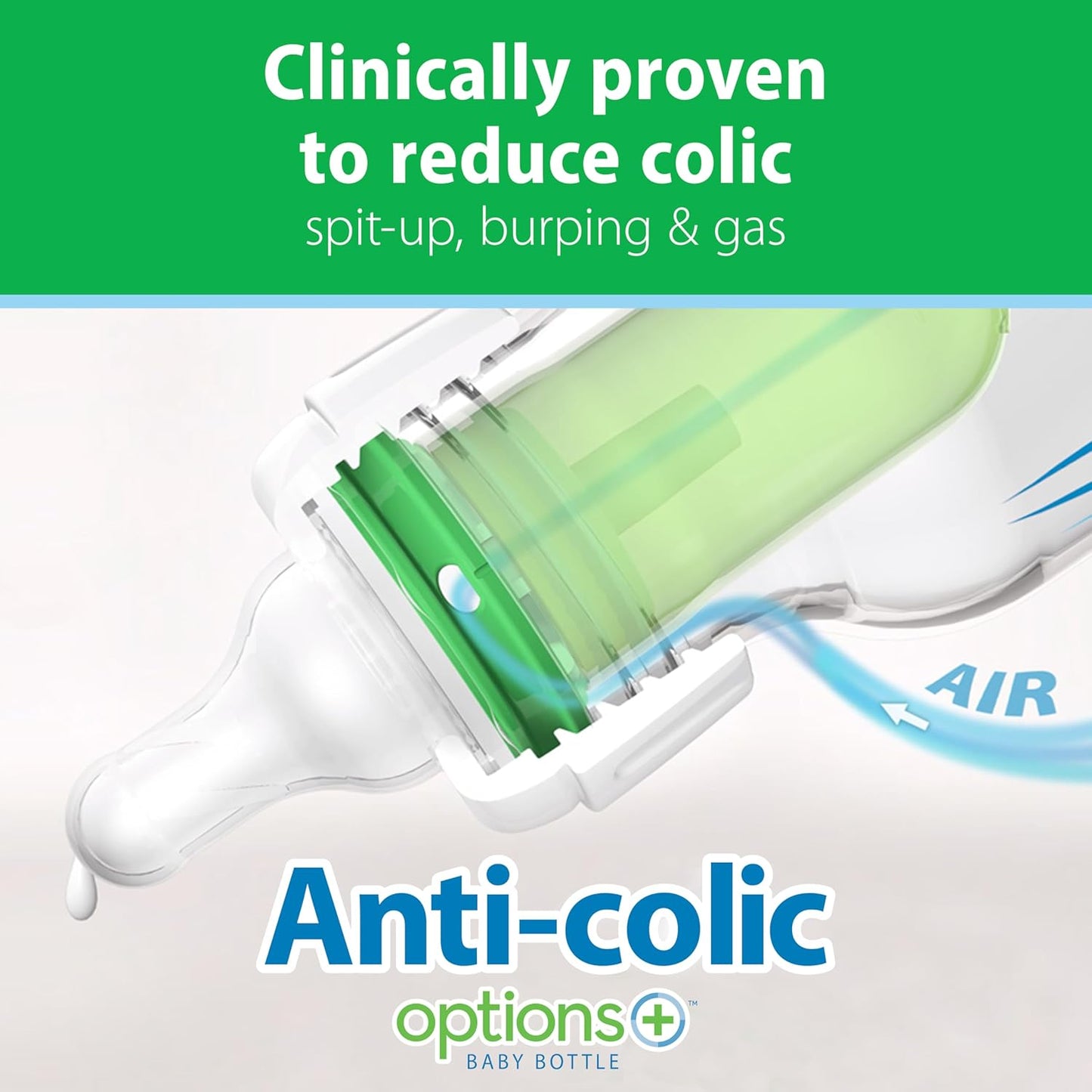 Dr. Brown's Anti-Colic Options+ Narrow Glass Baby Bottle, 8 oz, 1-Pack