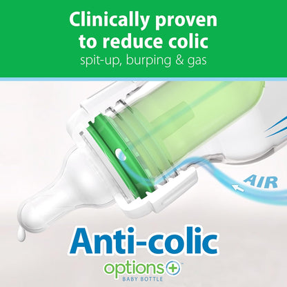 Dr. Brown's Anti-Colic Options+ Narrow Glass Baby Bottle, 8 oz, 1-Pack