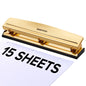 Bostitch Office Premium 3 Hole Punch, 12 Sheet Capacity, Metal, Rubber Base, Easy-Clean Tray, Silver
