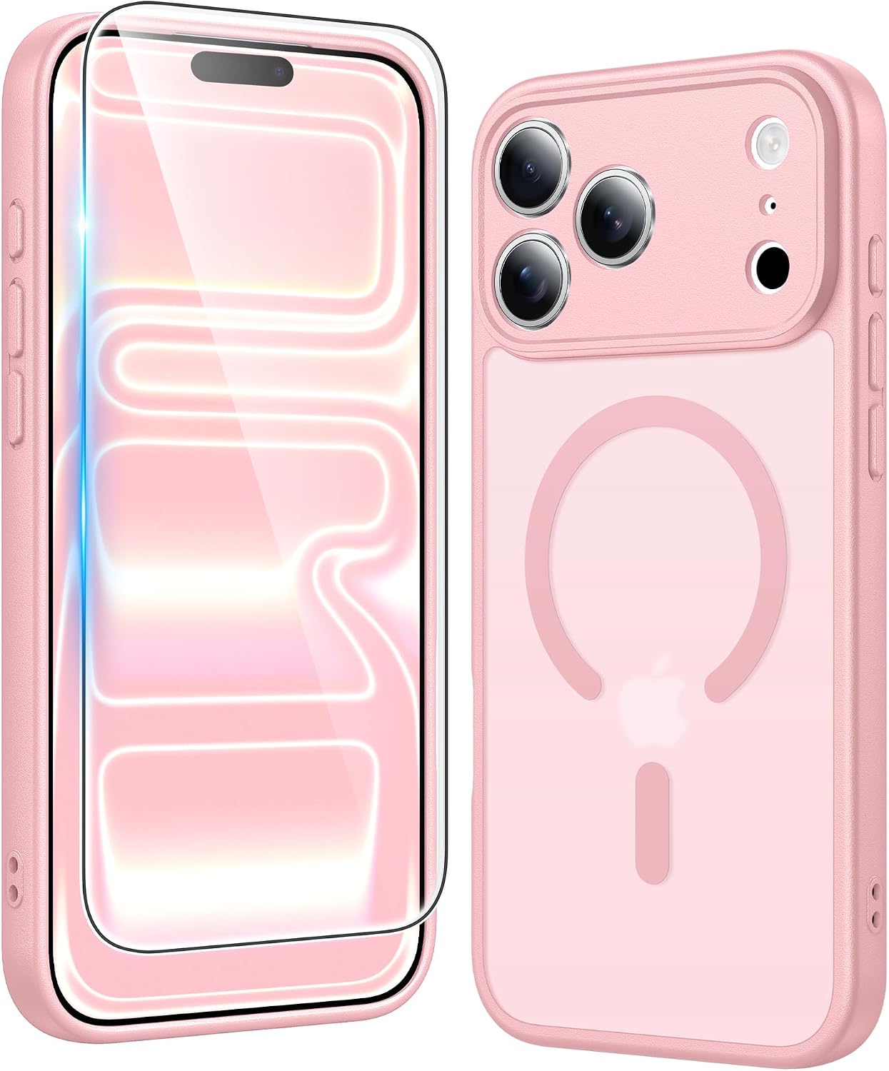 FNTCASE for iPhone 17 Pro Case Clear Magnetic with Screen Protector
