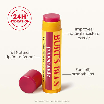 Burt's Bees Lip Balm, Pomegranate, 0.15 oz., 4 Tubes