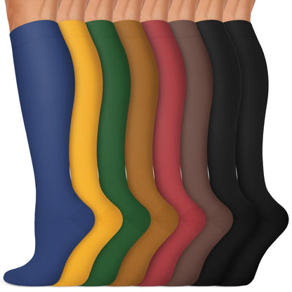 Copper Compression Socks 15-20 mmHg for Men & Women 8 Pairs – Circulation Support for Nurses, Travel, Running, Hiking, Soccer