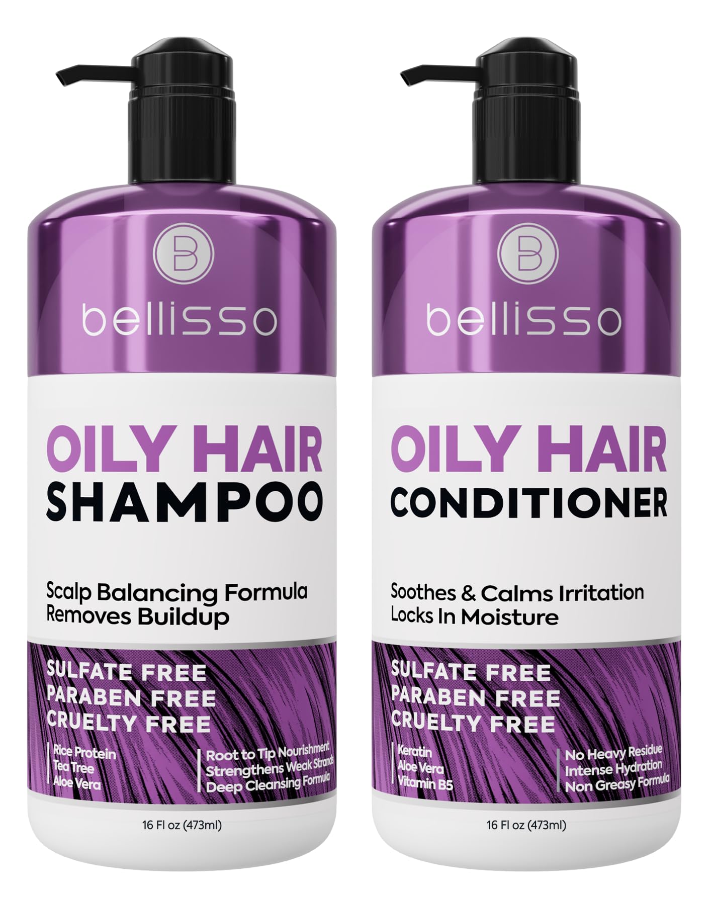 Caffeine Shampoo and Conditioner Set - Volumizing Products for Women and Men - Thickening, Volume Boosting Formula for Thinning and Fine Hair - Sulfate Free, No Parabens - Hydrating, Salon Grade