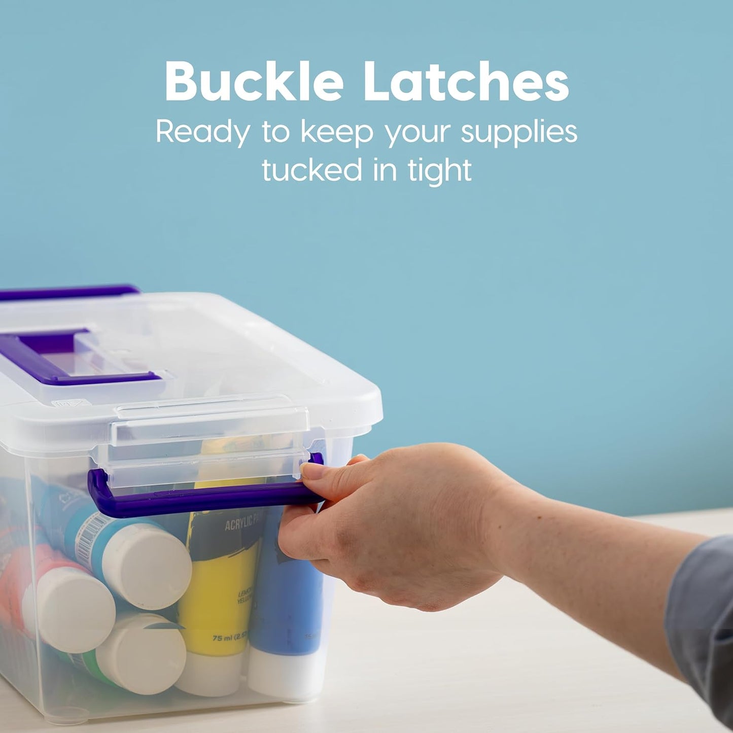 IRIS USA Storage Bins with Lids |Made in USA| 5 Qt - (6-Pack) - Clear