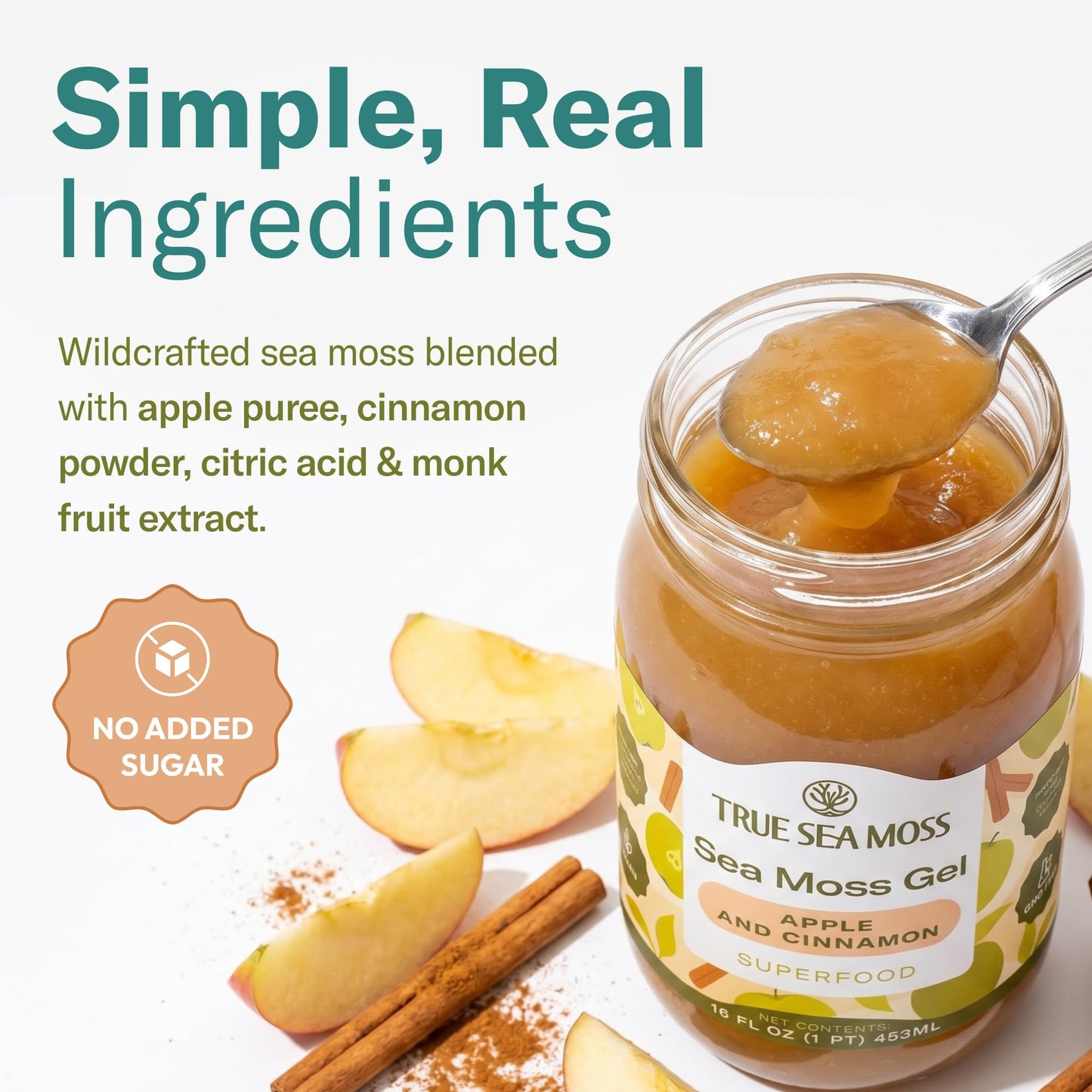 TrueSeaMoss Sea Moss Gel – Made in USA – Wildcrafted Seamoss, Fruits & Jarred Vegetables – Mango, Pack of 3 (Labels may Vary)