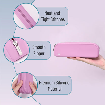 Mr. Pen- Silicone Pencil Case, Aesthetic Pencil Bag for Women, Makeup Pouch