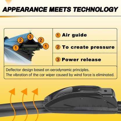 AUTOBOO 26" and 16" Windshield Wipers Blades (Pack Of 2)