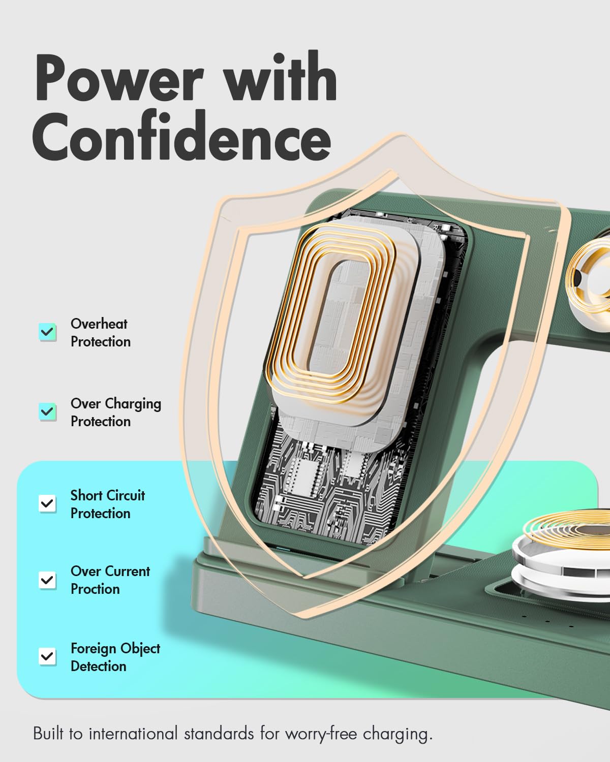 GETPALS Wireless Charger iPhone Charging Station for Apple Multiple Devices