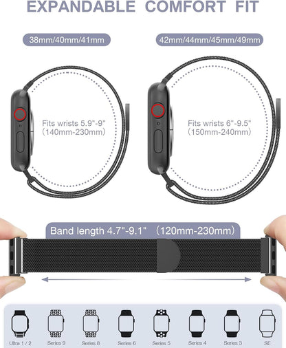Original Milanese Loop Compatible with Apple Watch Bands for Women & Men