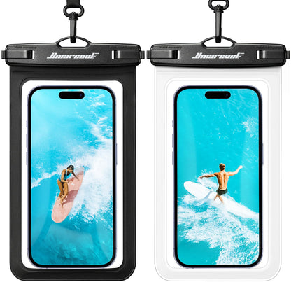 Hiearcool Waterproof Phone Pouch, Waterproof Phone Case, Black&Green 2-Pack
