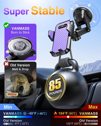 VANMASS【85+LBS Strongest Suction & Military-Grade Ultimate Car Phone Mount