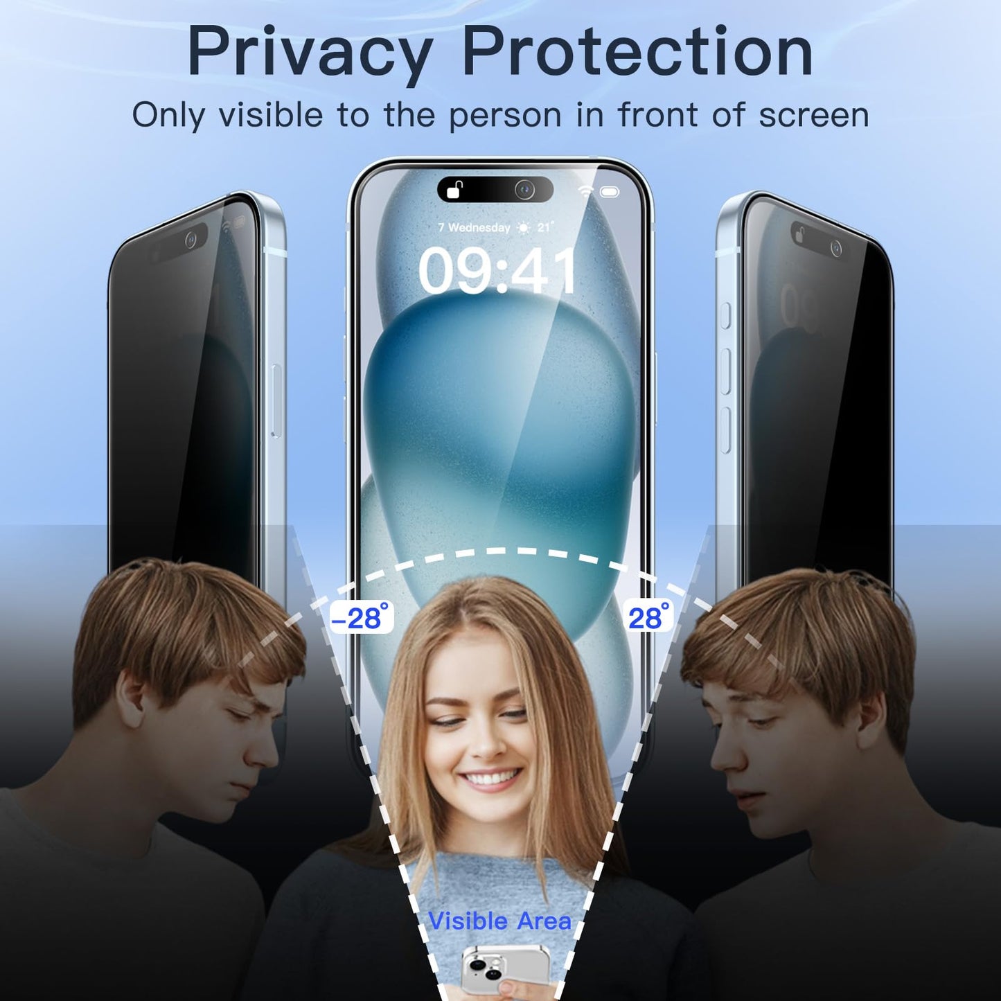 JETech Privacy Screen Protector for iPhone 17 Pro Max, 2-Pack