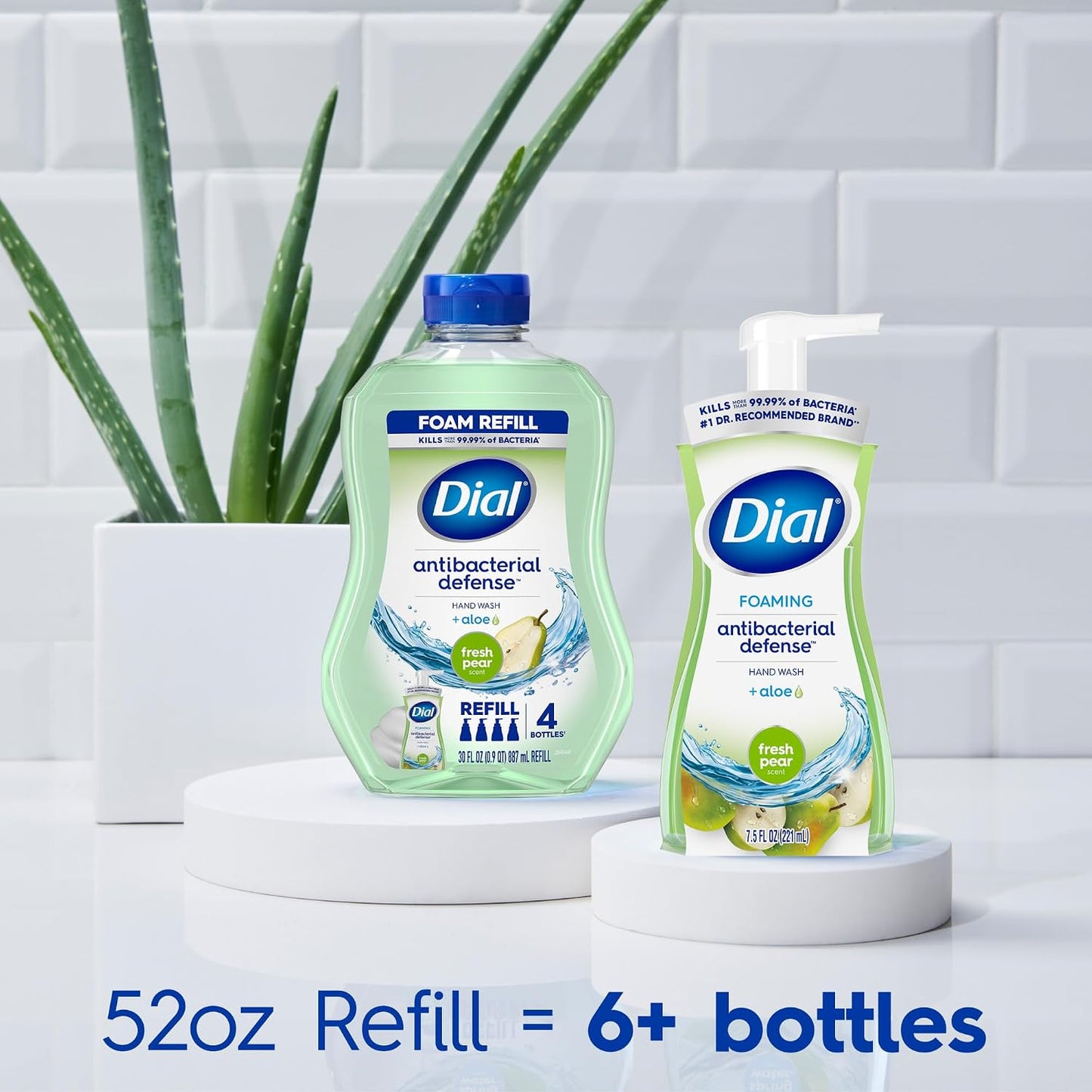Dial Antibacterial Defense Foaming Hand Soap Refill, Spring Water, 52 Fl Oz