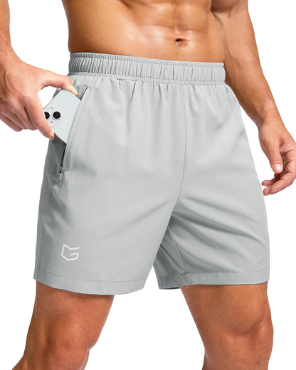 G Gradual Men's Athletic Running Shorts with 2 Zipper Pockets 7"/ 5"/ 9"