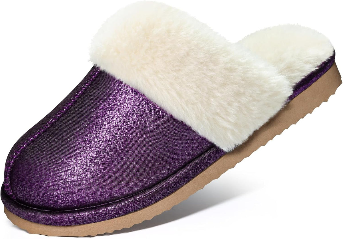 Litfun Fuzzy Slippers for Women Memory Foam Indoor House Shoes