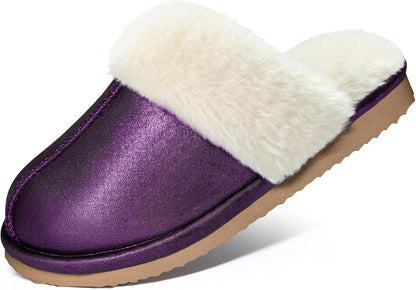 Litfun Fuzzy Slippers for Women Memory Foam Indoor House Shoes
