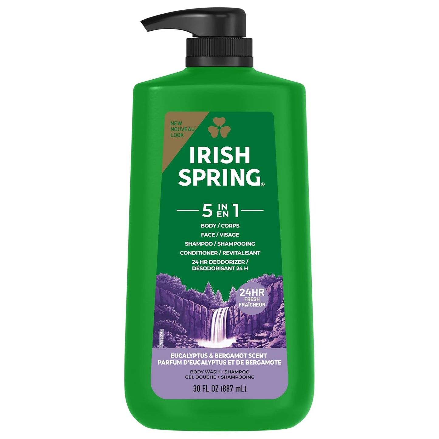 Irish Spring Mens Body Wash, Moisture Blast Body Wash for Men, Feel Fresh All Day, 30 Oz Pump Bottle