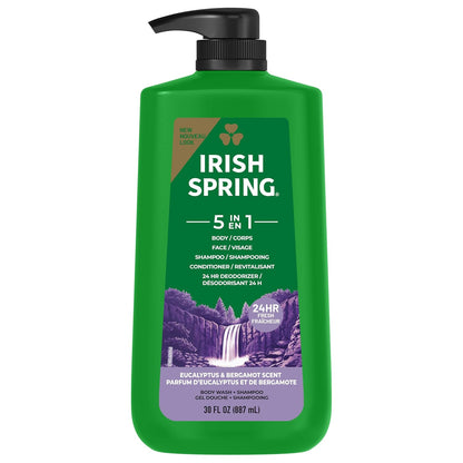 Irish Spring Mens Body Wash, Moisture Blast Body Wash for Men, Feel Fresh All Day, 30 Oz Pump Bottle