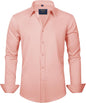 J.VER Men's Dress Shirts Solid Long Sleeve Stretch Wrinkle-Free Formal Shirt Business Casual Button Down Shirts